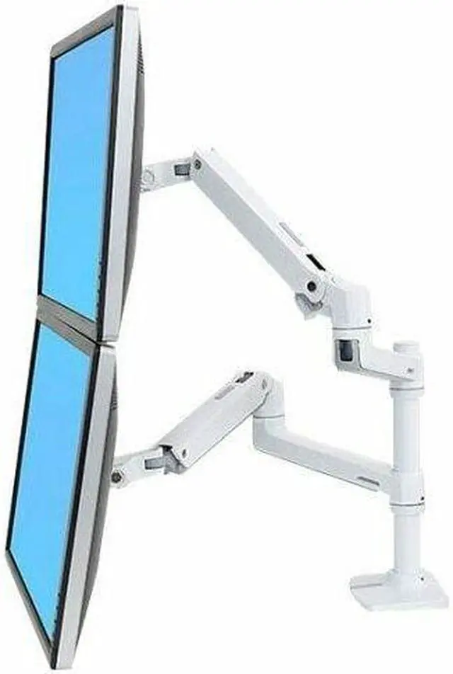 ERGOTRON LX DUAL STACKING ARM (WHITE).FULLY ADJUSTABLE SIDE-BY