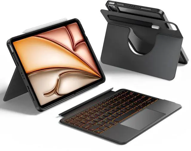 HOU Rotatable Keyboard Case for iPad Air 11 (M3/M2 2025), Magnetic