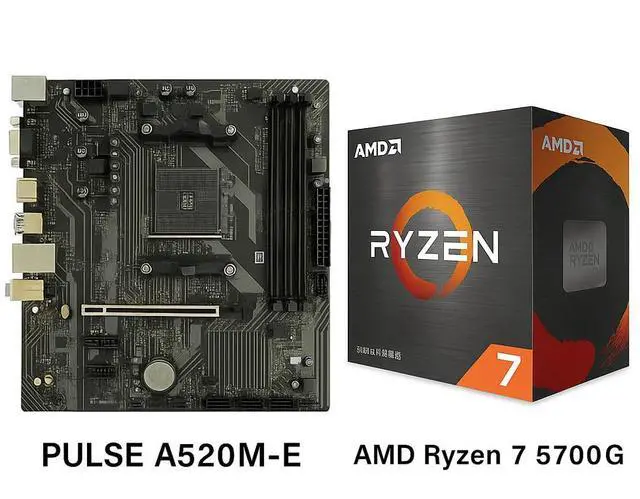 Sapphire Tech PULSE A520M-E AM4 Motherboard & Ryzen 7 5700G 8-Core