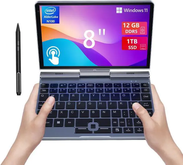 8 inch Mini Laptop HD Touchscreen Portable 2-in-1 Computer,Windows