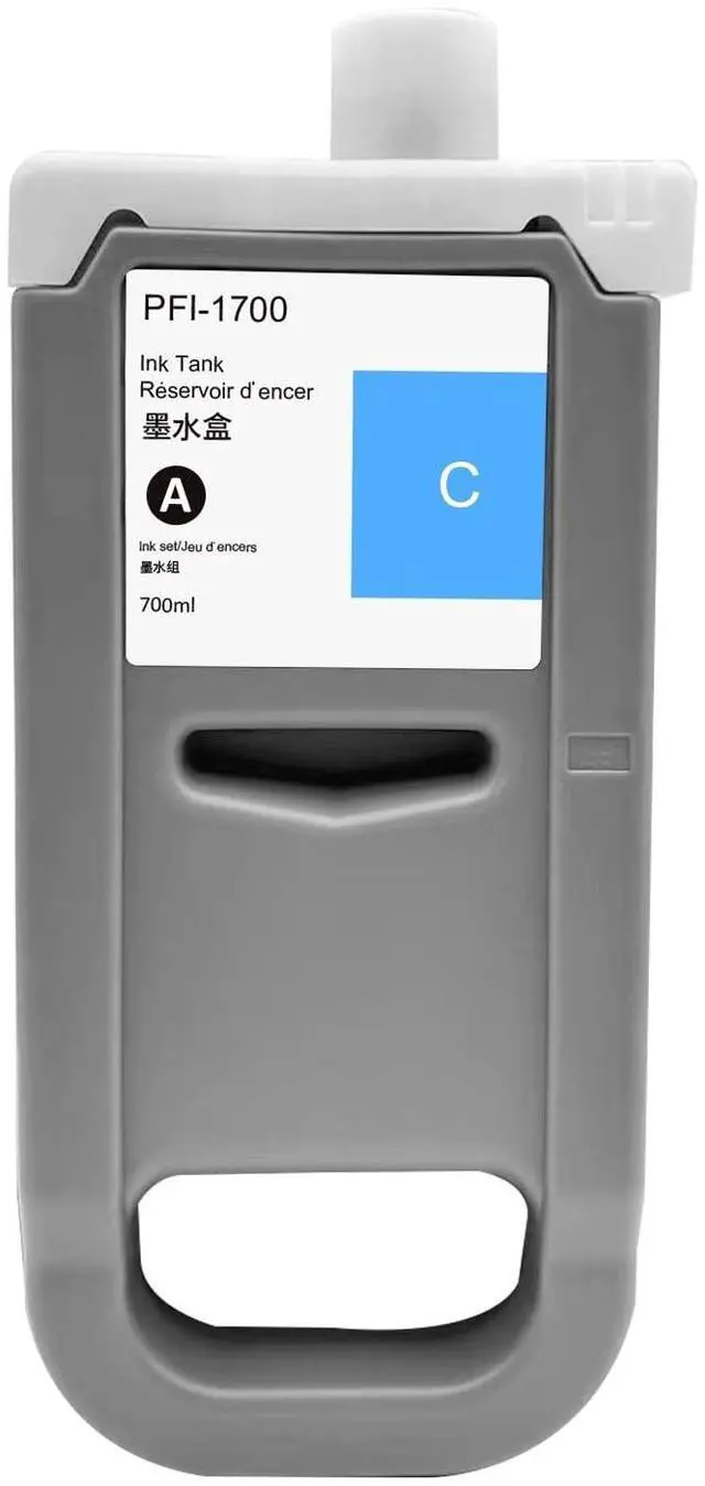 Nadhafko PFI-1700C Ink Tank 700ml High Capacity Replacement for