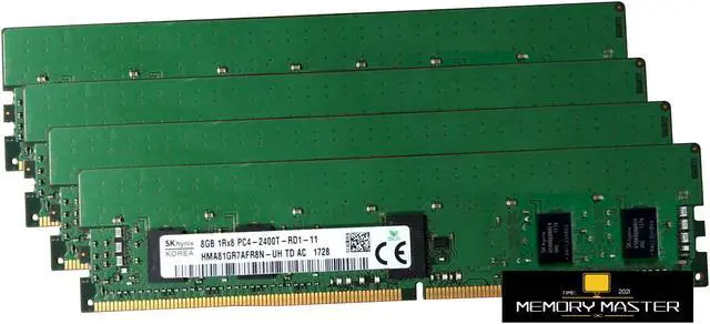 32GB(4X8GB) SK Hynix ECC DDR4 1Rx8 PC4-2400T-RD1-11 HMA81GR7AFR8N