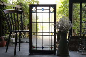 大きいサイズの幾何学模様のステンドグラス イギリスアンティーク(住宅