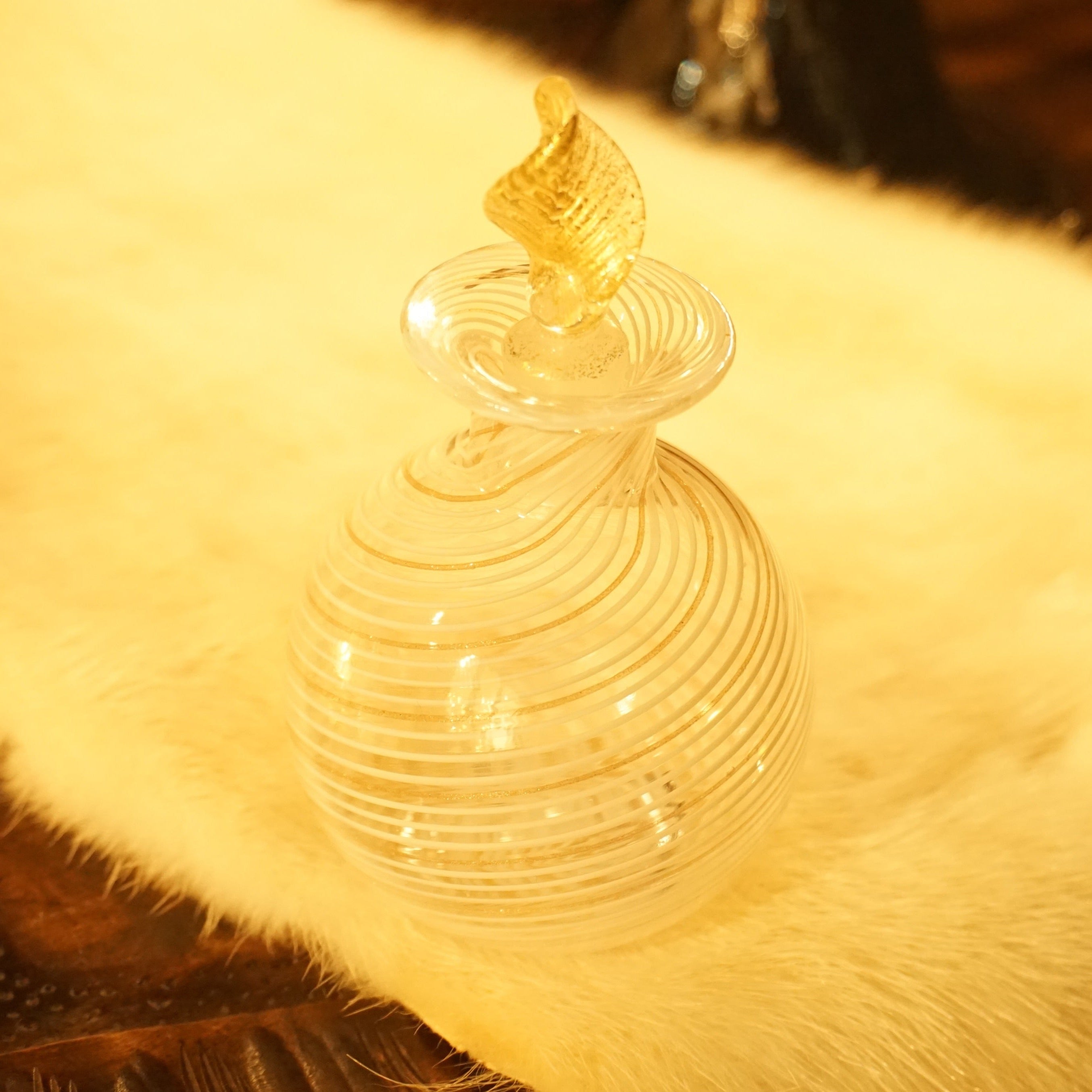 F＆M Ballarin ムラーノガラス】 香水瓶／イタリア／工芸品／美術品