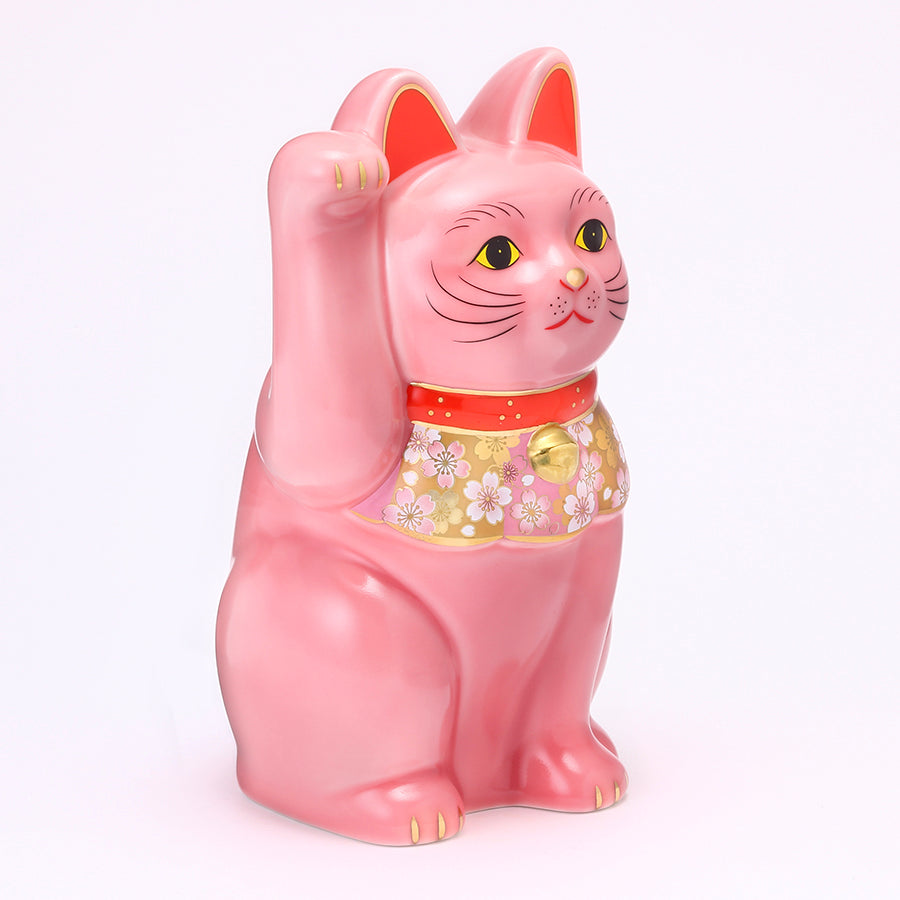 桜づくし招き猫(桃・大) – 中外陶園オンラインストア