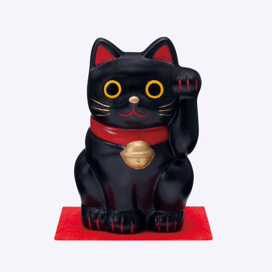 福おいで招福招き猫(大)(左手上げ・黒) – 中外陶園オンラインストア