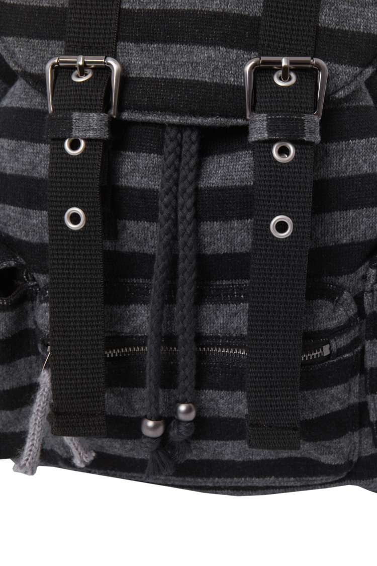 Wool stripe backpack_black