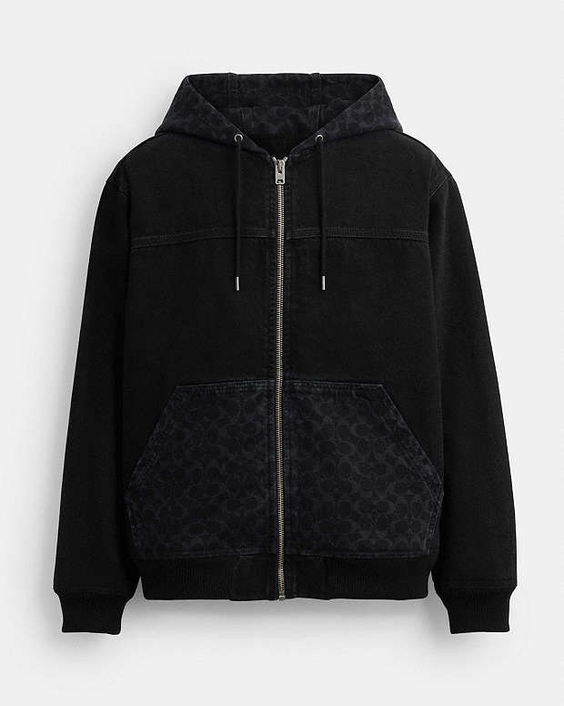 COACH® AD | Signature Denim Zip Jacket