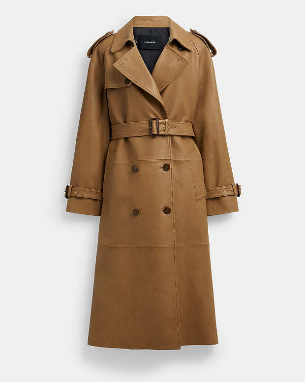 公式】COACH – コーチ | レザー ダブル ブレステッド トレンチ コート