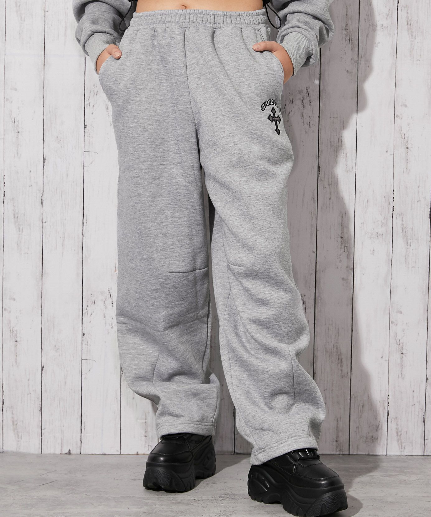 クロスロゴ×リラックスシルエット》裏起毛セットアップ対応