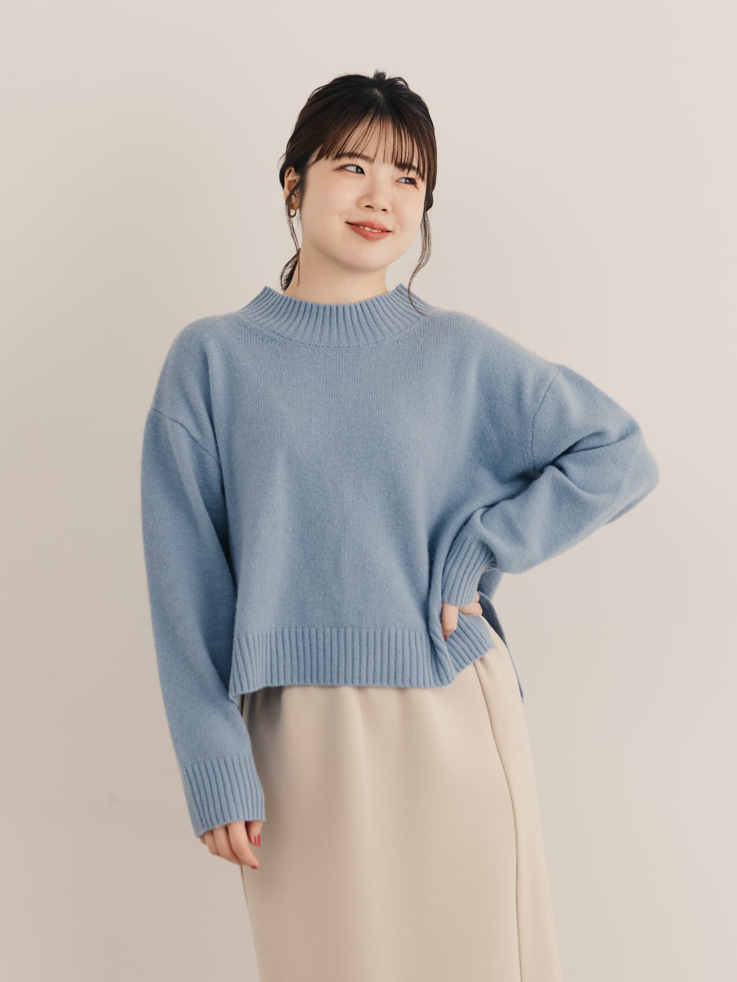 ウールカシミヤボトルネックニット | 小柄・低身長女性向け