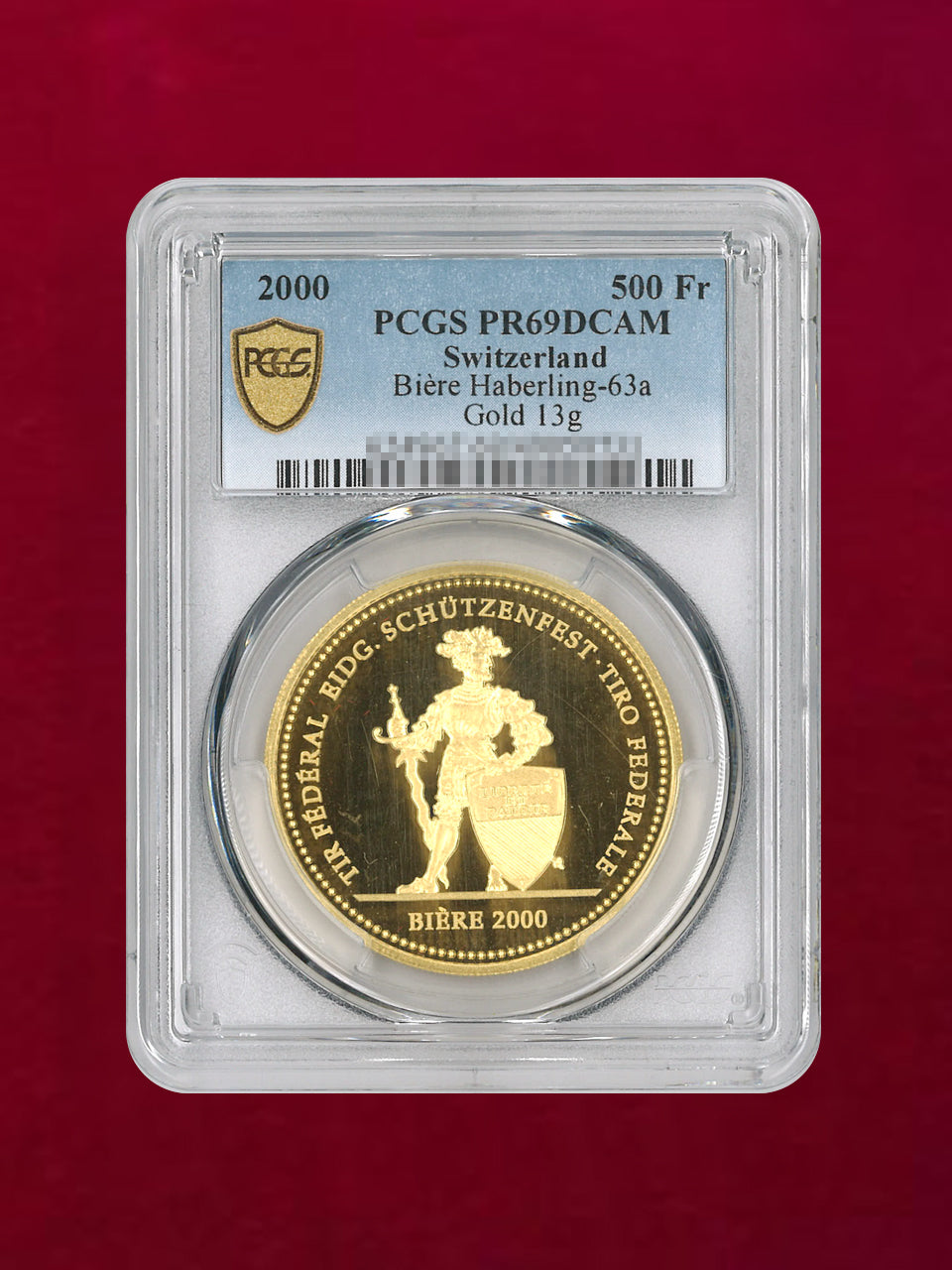 スイス 1939年 射撃祭 5フラン銀貨 PCGS MS66 1939年スイス射撃祭 5