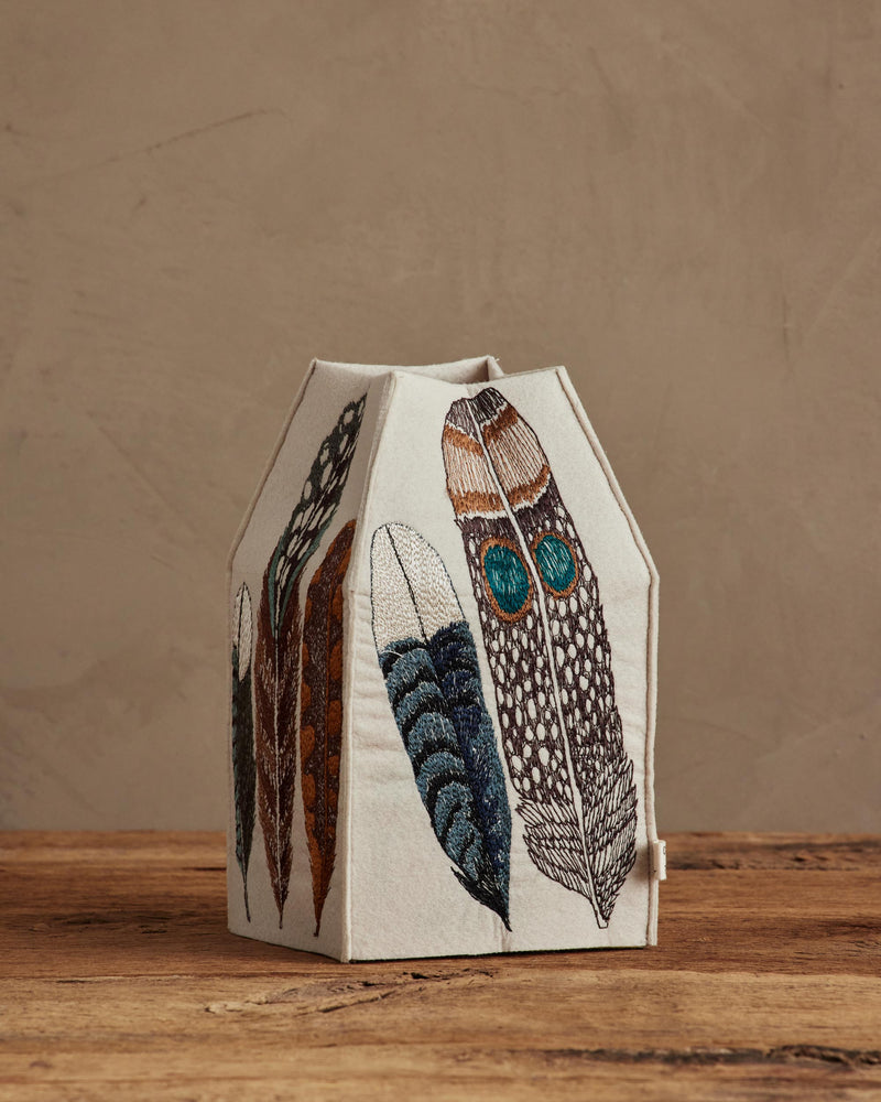 Feathers Tissue Box Cover | Coral & Tusk