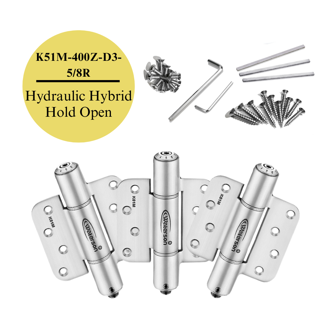 3pcs Hydraulic 4 Inch Spring Hinge 5/8 Radius | Hold Open | 4x4