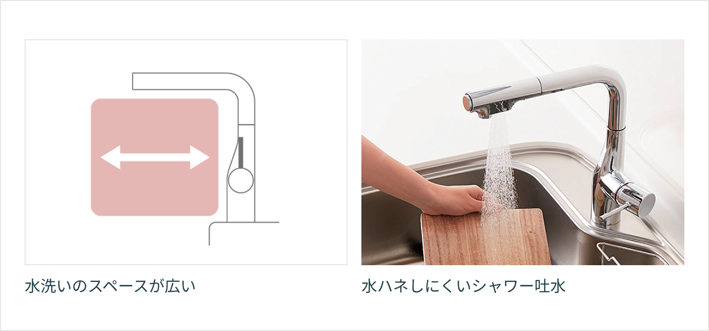 スタイリッシュ水栓 Efine シャワーホースタイプ・浄水器兼用タイプ