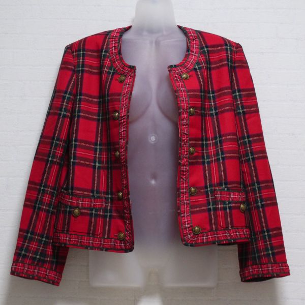 PINK HOUSE タータンチェック ボア ダッフルコート 赤 希少 フリー