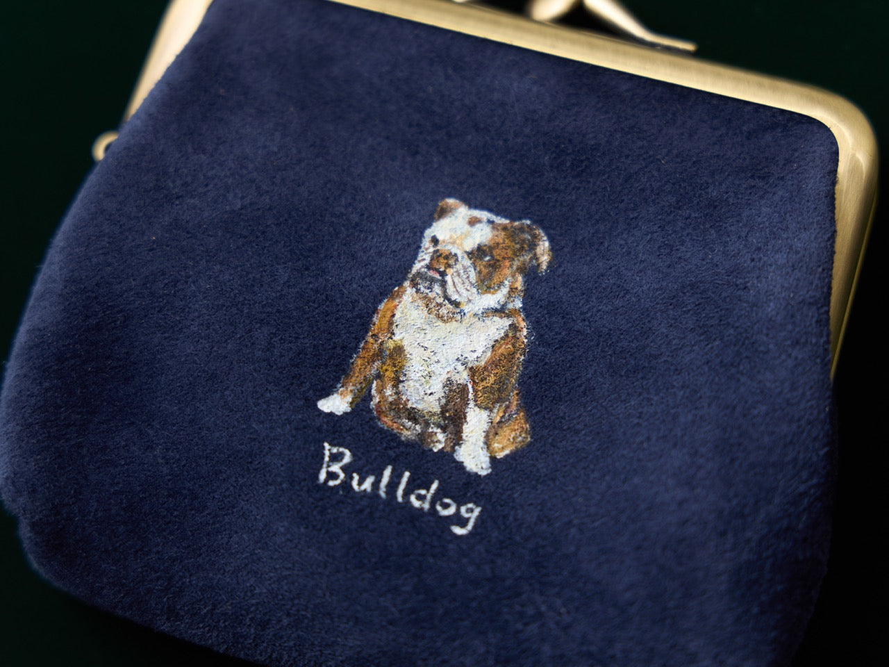 Brown Brown ハンドペイントがま口ウォレット（ブルドッグ）【8月10