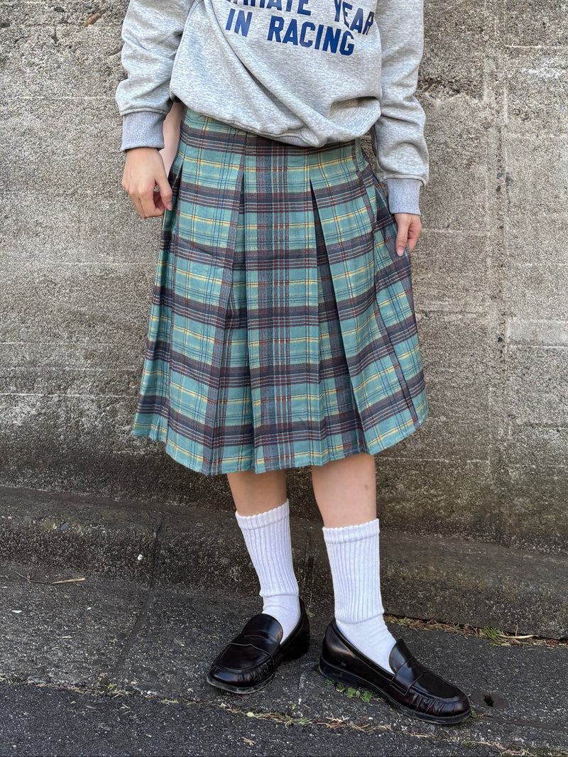 ライトグリーンプリーツチェックスカート DPA43739 – CRAMMY