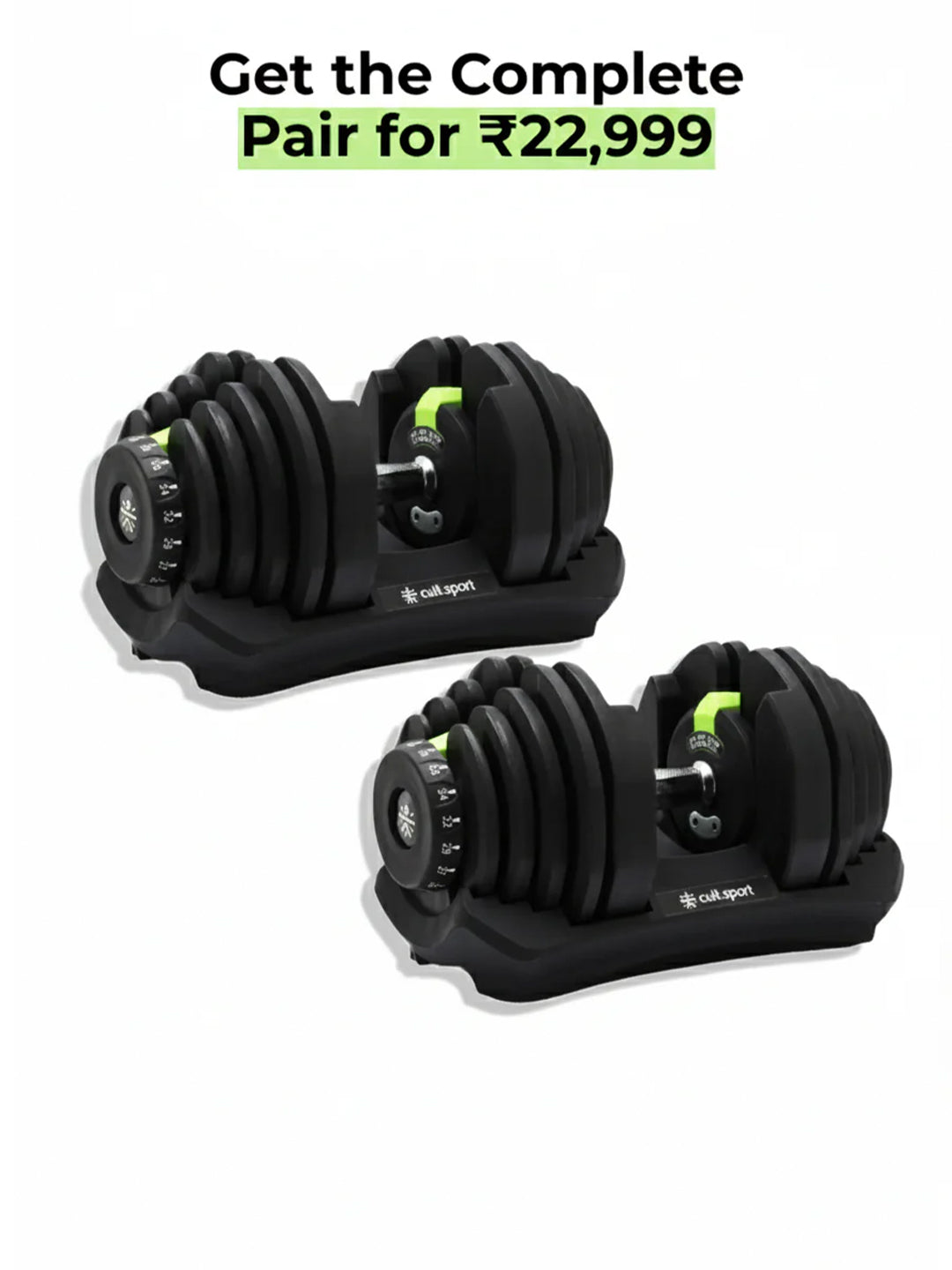 Buy 40 kg Compact Adjustable Dumbbell (5kg to 40kg), Easy Weight