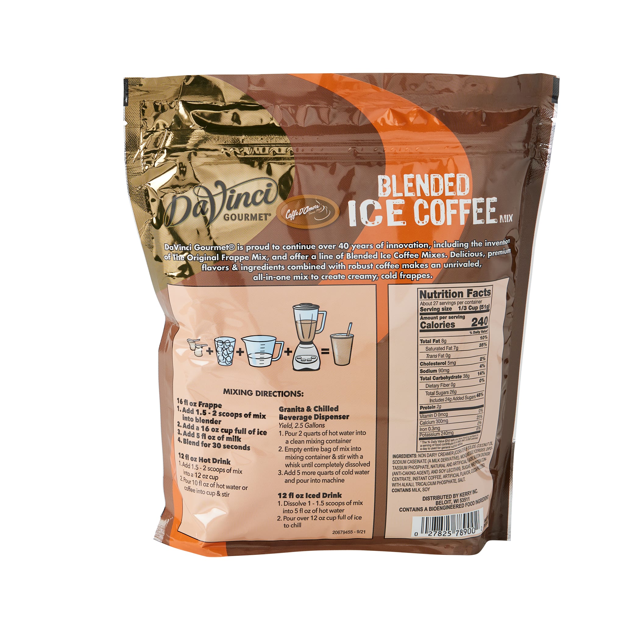 DaVinci Gourmet Mocha Freeze Blended Iced Coffee Mix