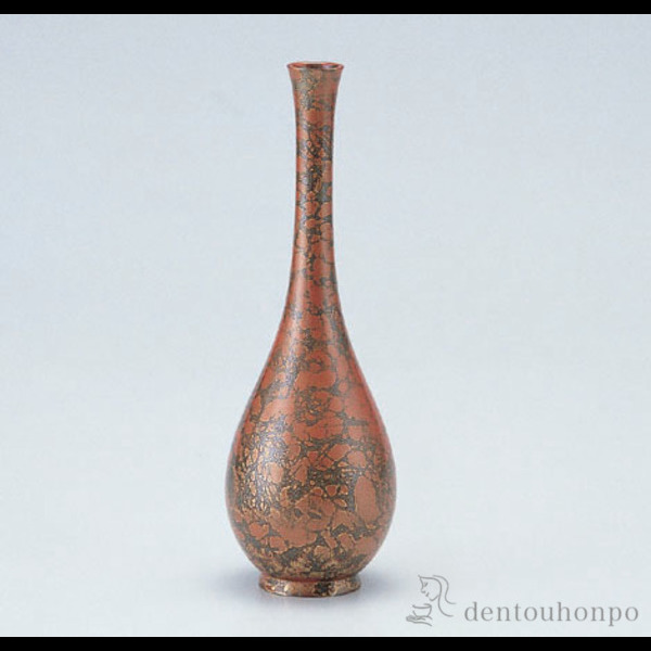 銅製花瓶 鶴首 赤金色 7号 / 花瓶 フラワーベース 花器 仏間 おすすめ