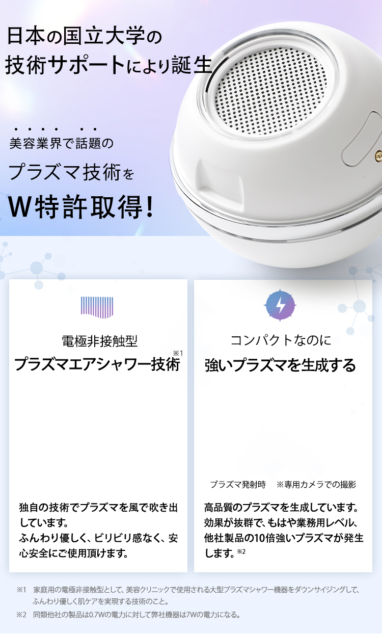 商品詳細 【ポーチ付き】プラズマエアーシャワー美顔器Un（アン）-UN01