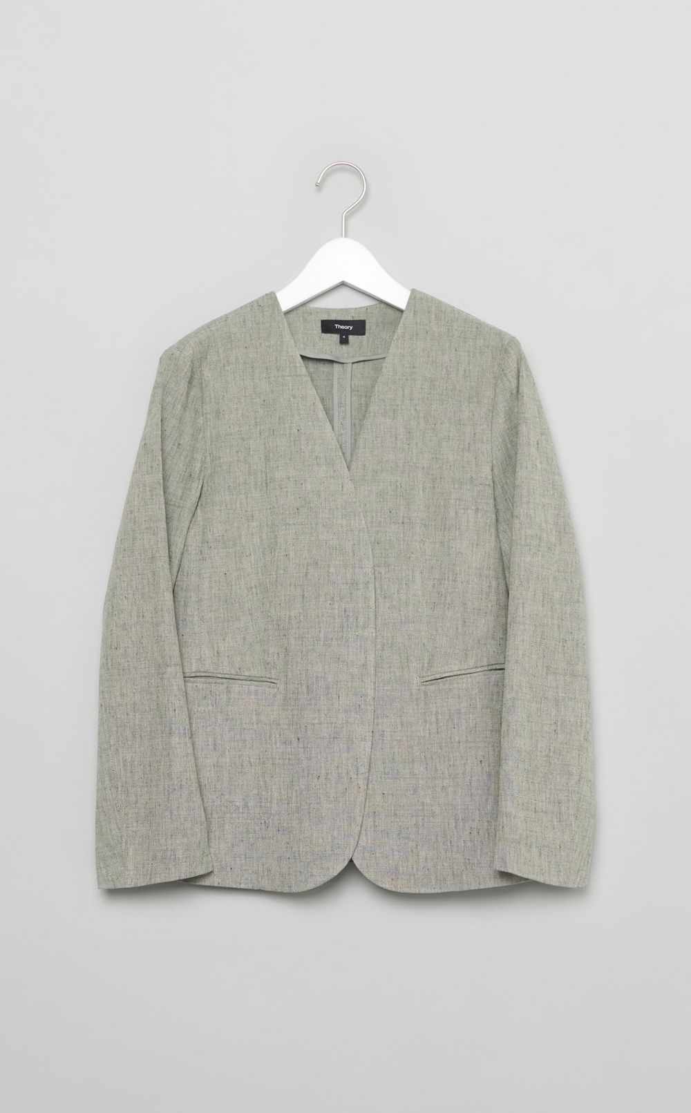 Theory｜リネン混ノーカラージャケット