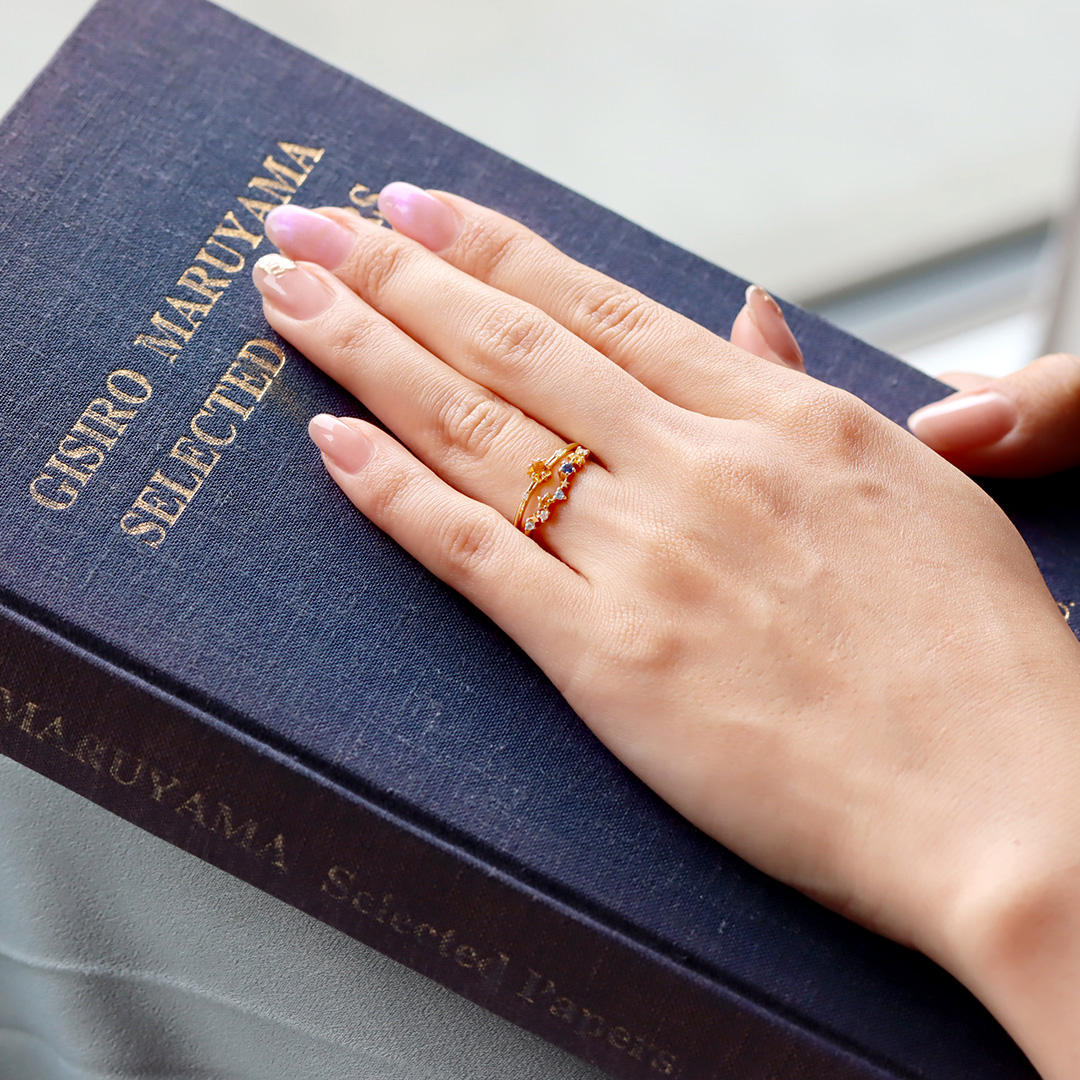 ビズー公式】シトリン×ダイヤモンド K18/K10リング・アルガ | 希少石