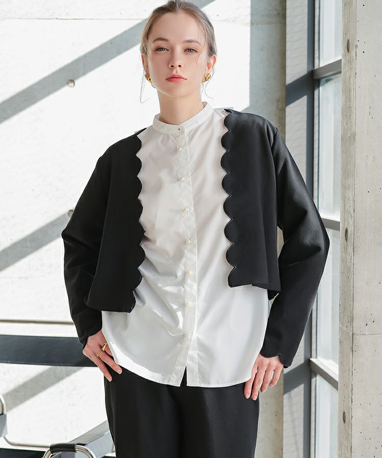 2wayスカラップベンチコート[C]