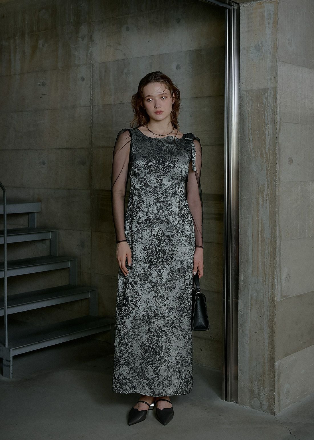 Shoulder ribbon jacquard dressのドレス|Dorry Doll / LE'RURE