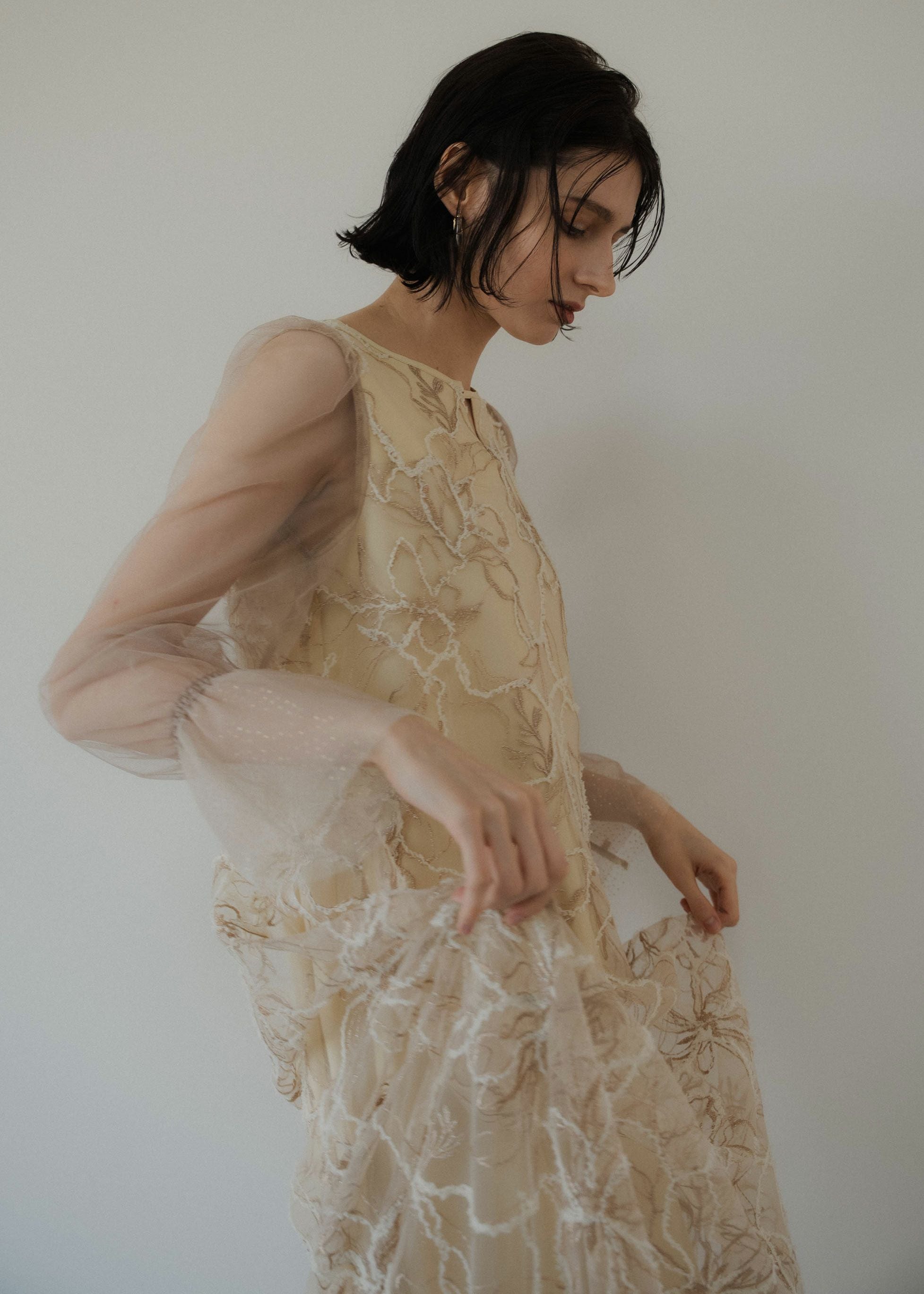 Plume broderie balloon dressのドレス|Dorry Doll / LE'RURE