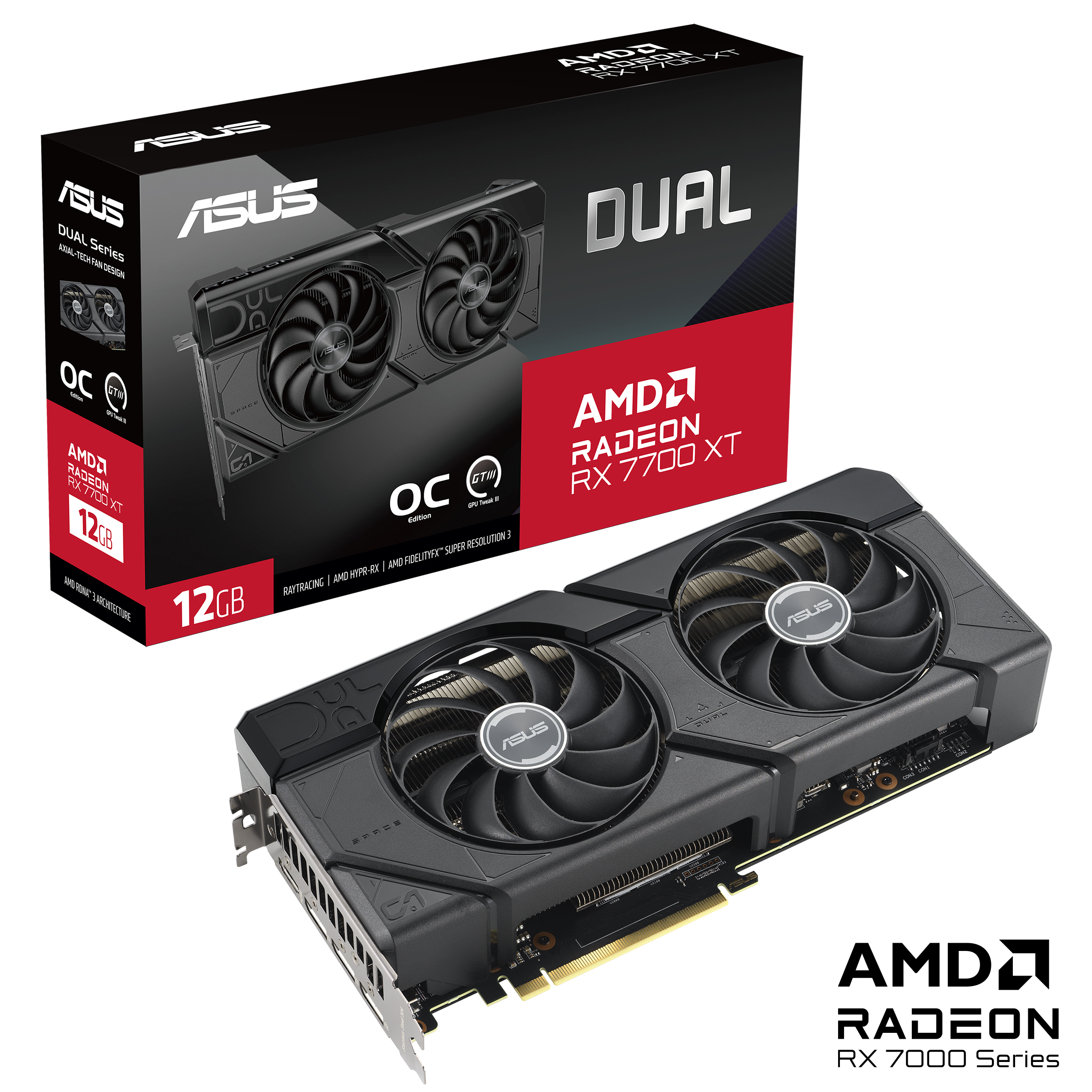 ASUS Dual Radeon™ RX 7700 XT OC Edition 12GB GDDR6 | Graphics Card