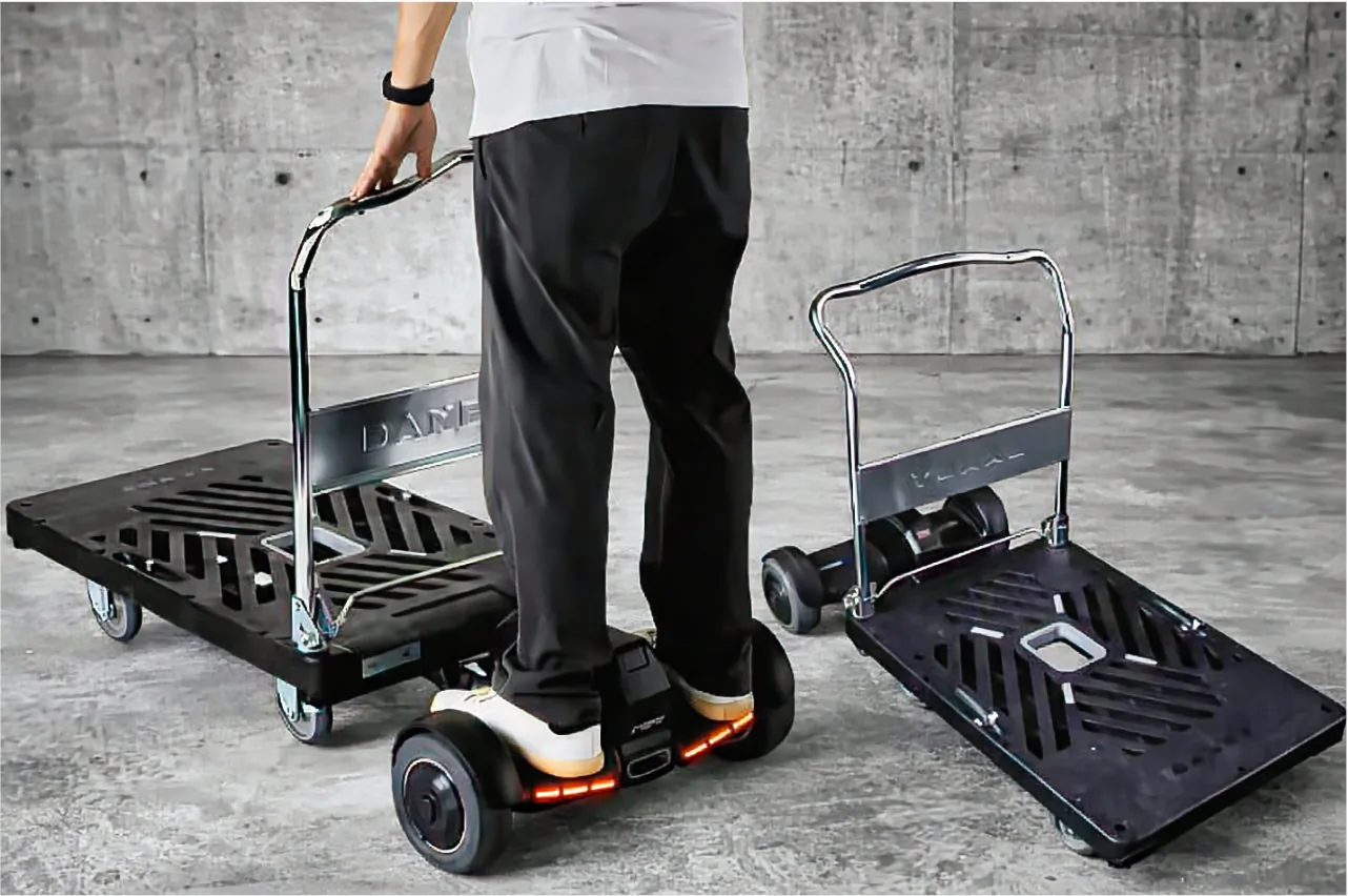 台車用電動二輪スクーター RIDE ＆ 軽量台車 DANDY Xシリーズ｜Hanaoka