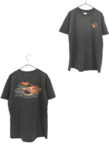 古着 90s Hard Rock Cafe 「CLEVELAND」 ハードロック ドラゴン T