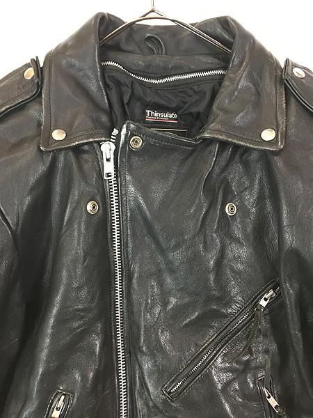 古着 90s TANNERY WEST ハの字 本革 レザー ダブル ライダース