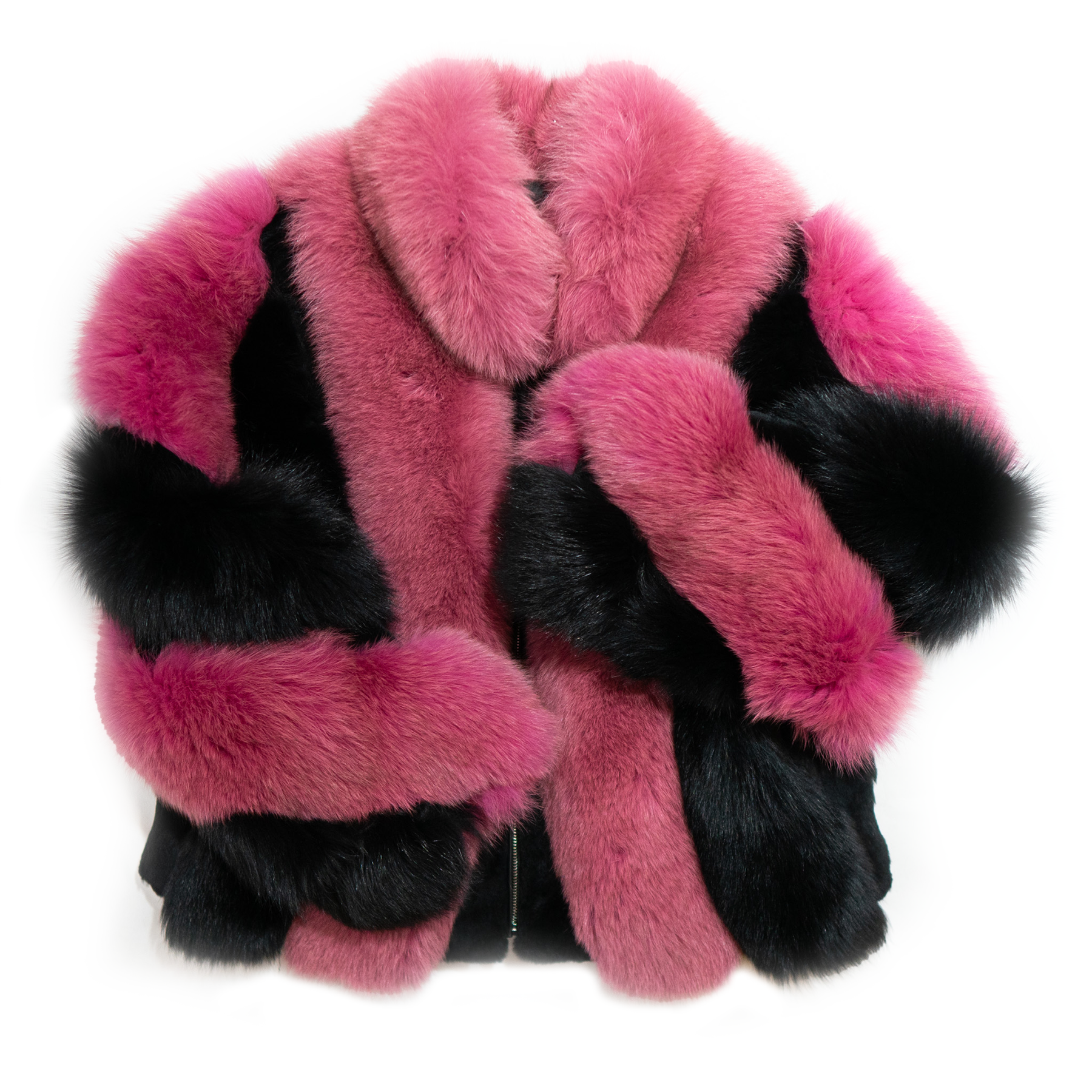 Kashani Women's Pink & Black Fox Fur Jacket – Dudes Boutique
