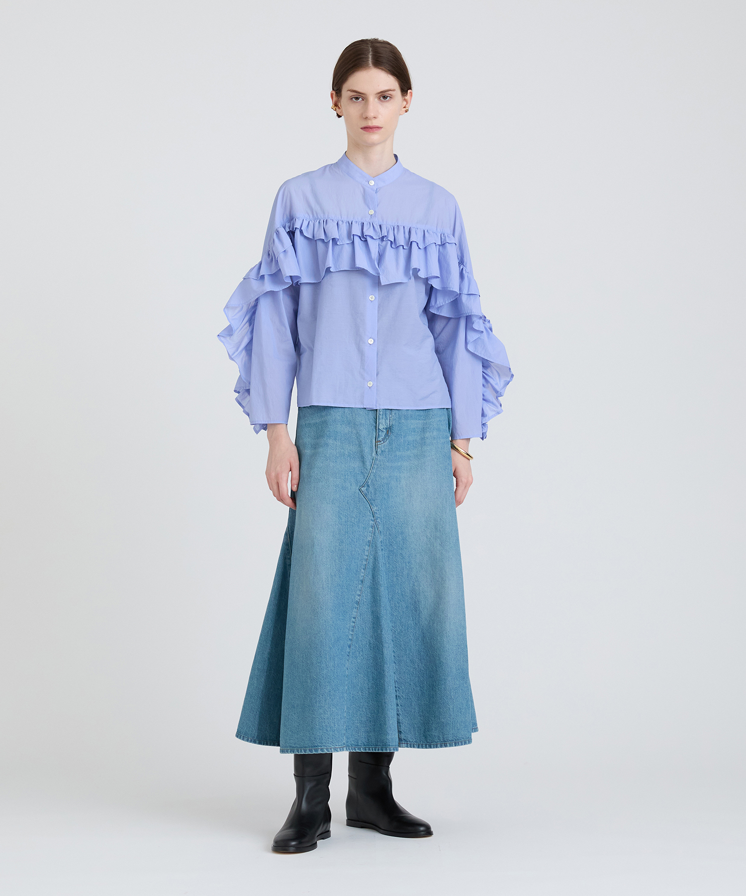 フロントフリルブラウス ｜ハウス オブ ロータス＜HOUSE OF LOTUS