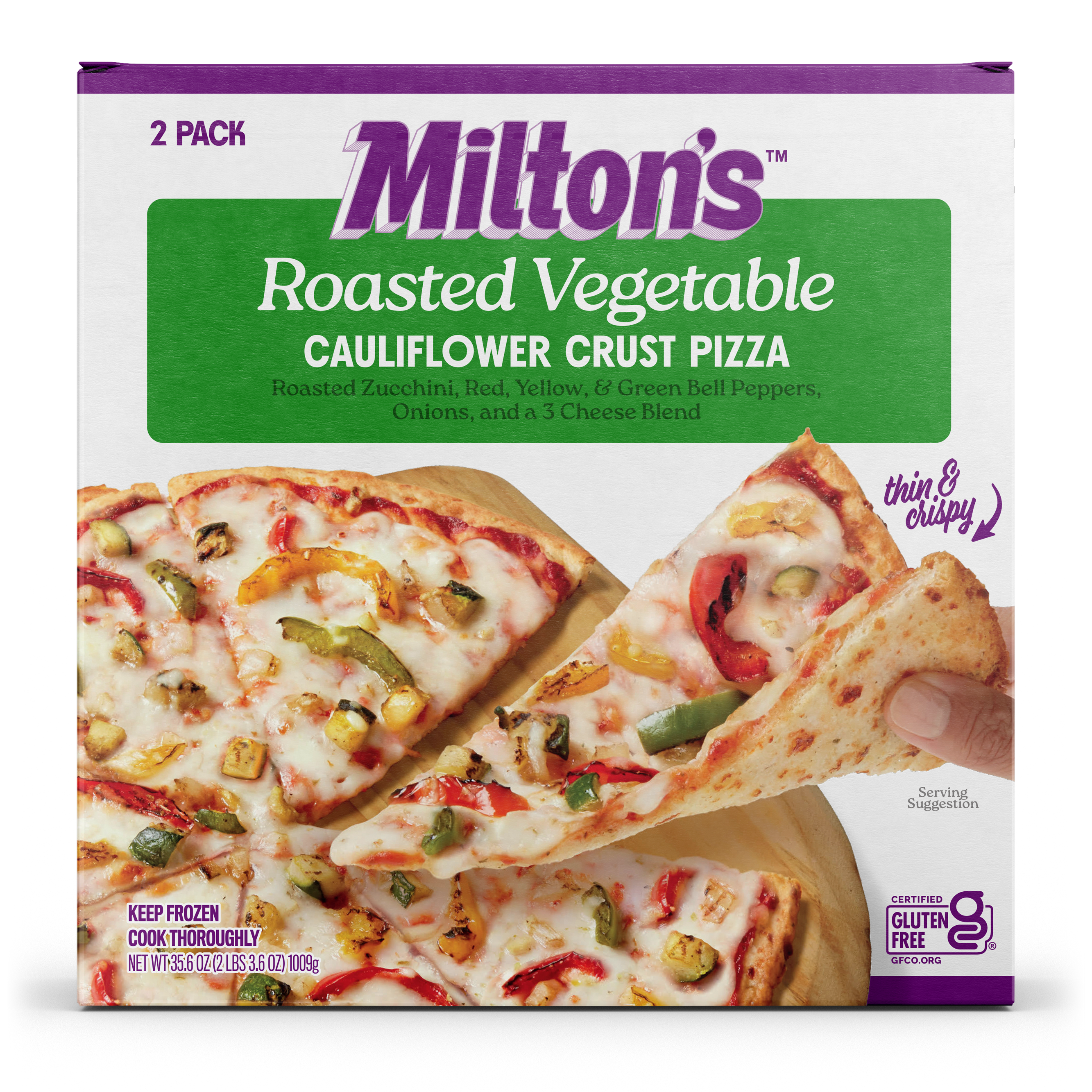 Roasted Veggie Cauliflower Pizza - Costco 2 Pack | Eat Milton's
