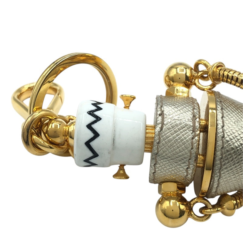 プラダ PRADA ロボットモチーフキーホルダー 1TR095 ゴールド/ホワイト