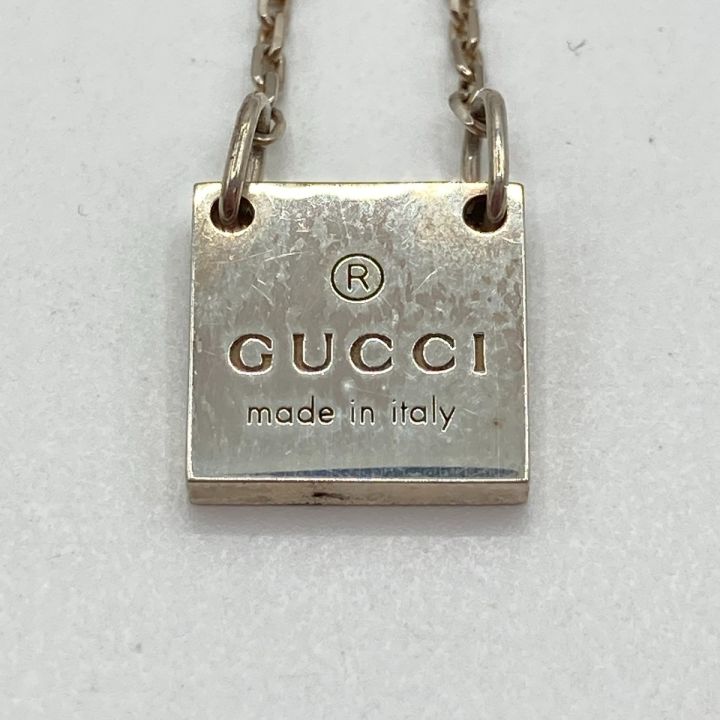 GUCCI グッチ ロゴスクエアプレートネックレス SILVER925 箱・布袋付