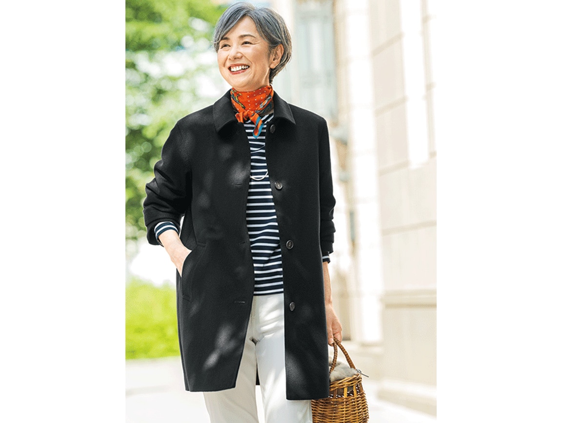 ピュアカシミヤステンカラーコート(02_M 06_ブラック): ｜ カタログ