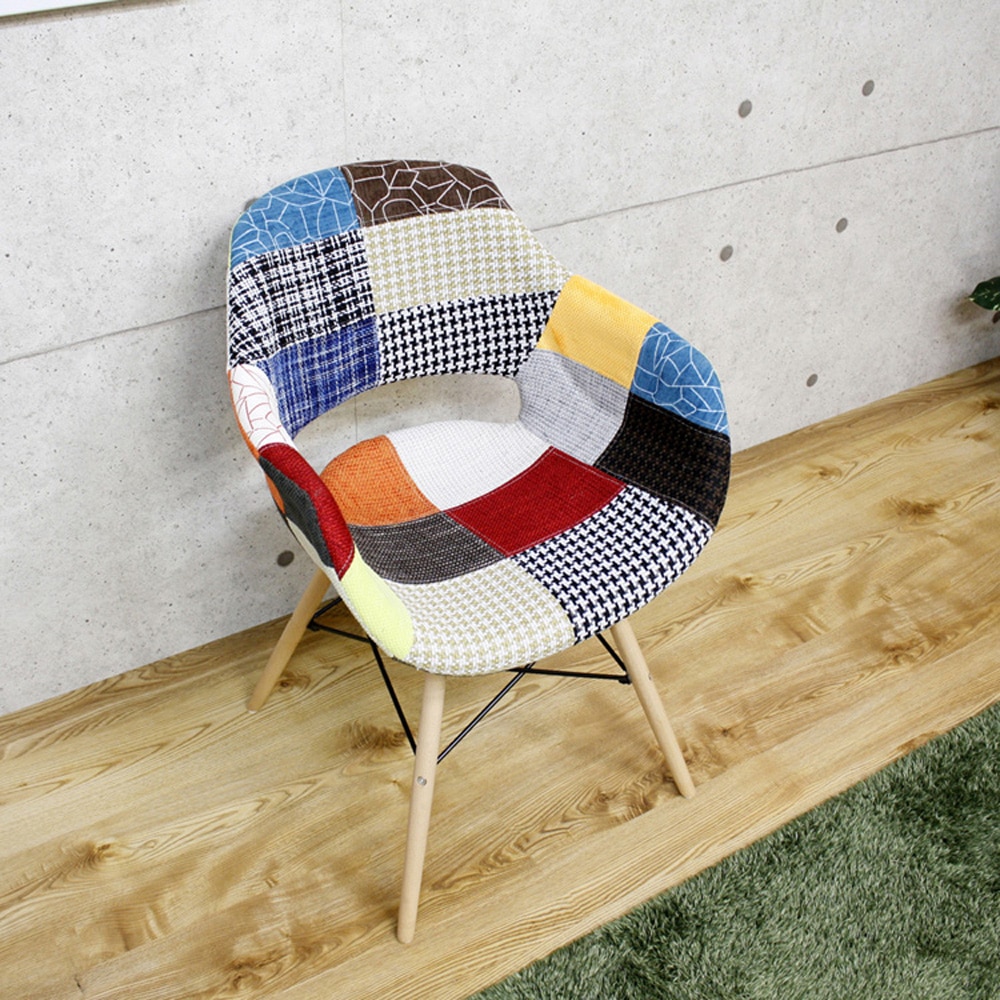 パッチワークデザインチェアー カラフル CC-FR-KF 【直送品】 返品