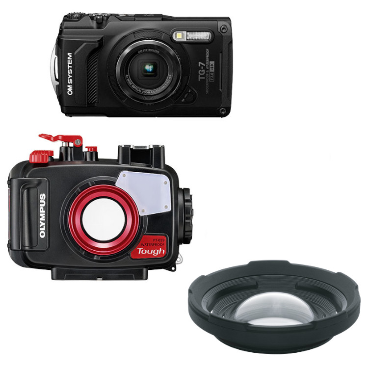 新同品 オリンパスOM TG-7 元箱付&5240円の純正レンズバリア付 OM