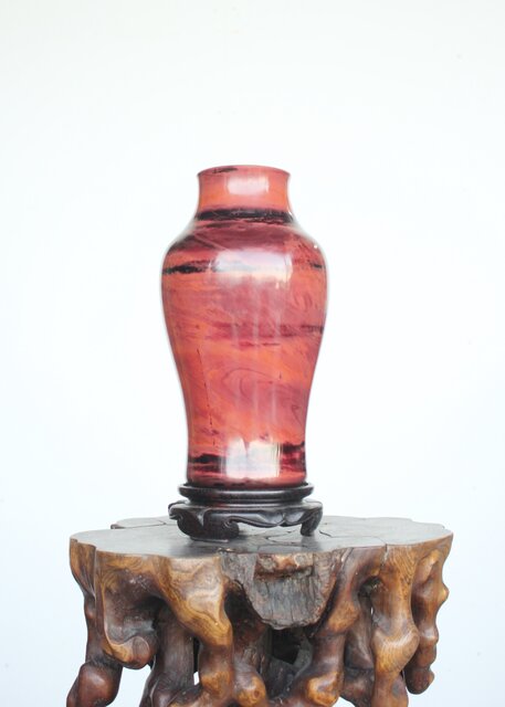 乾隆ガラス風 練上硝子花瓶 Y021｜骨董店 のびる 古美術 骨董 和風建具