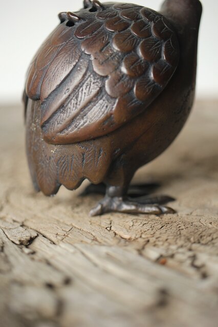 倣 亀女 鶉銅香炉 M310｜骨董店 のびる 古美術 骨董 和風建具 蔵戸