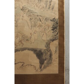 風外本高 禅画 五百羅漢図 紙本掛軸 Z562｜骨董店 のびる 古美術 骨董
