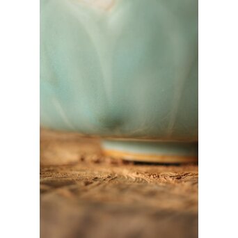 河井寛次郎/鐘渓窯 【青瓷蓮辨鉢/青磁蓮弁鉢】河井紅葩識箱付 P474