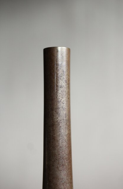 人間国宝 金森映井智/栄一 朧銀 曽呂利/四分一花器 M431｜骨董店