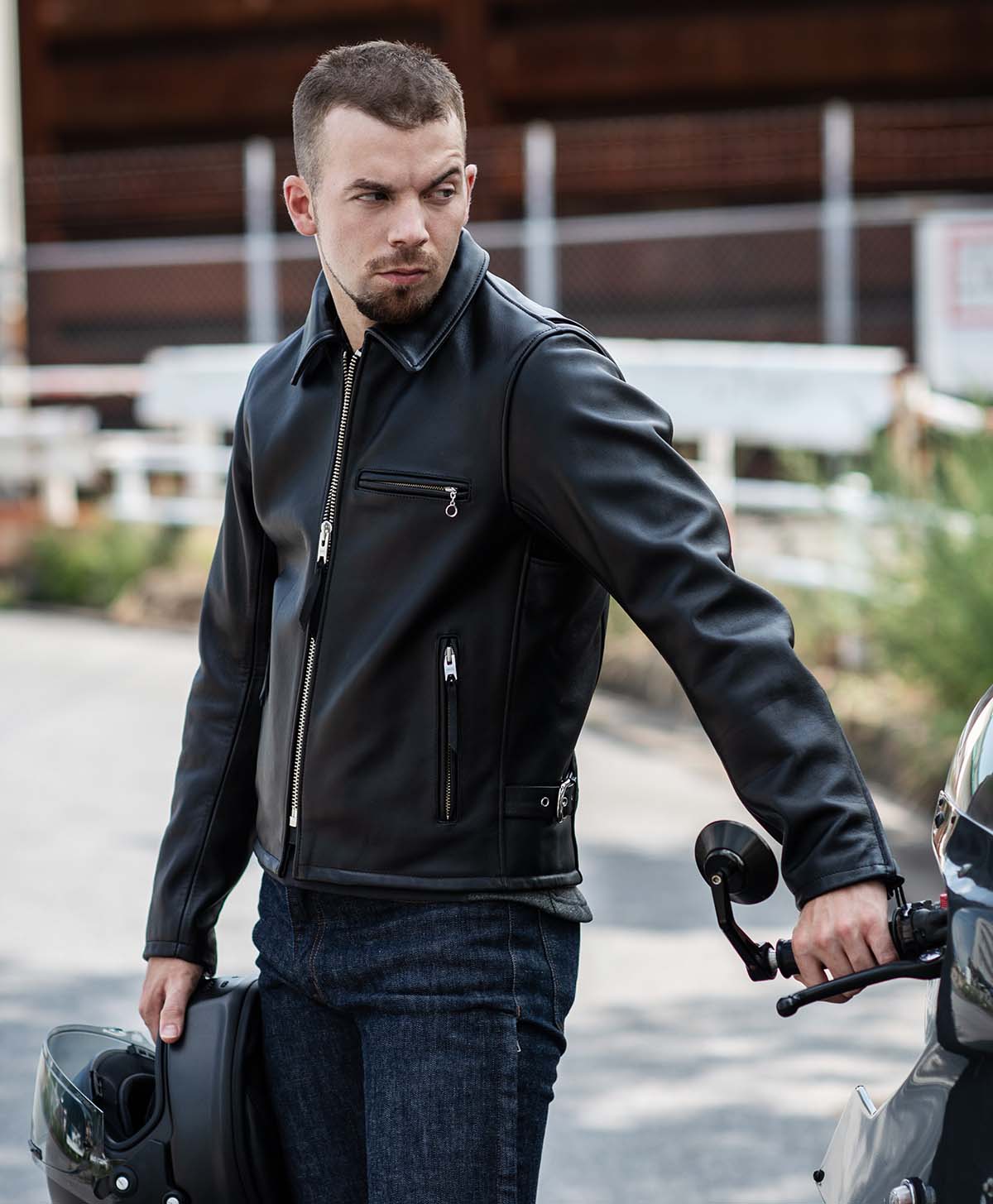 革ジャン 襟付きシングル レザージャケット｜カドヤ公式オンライン