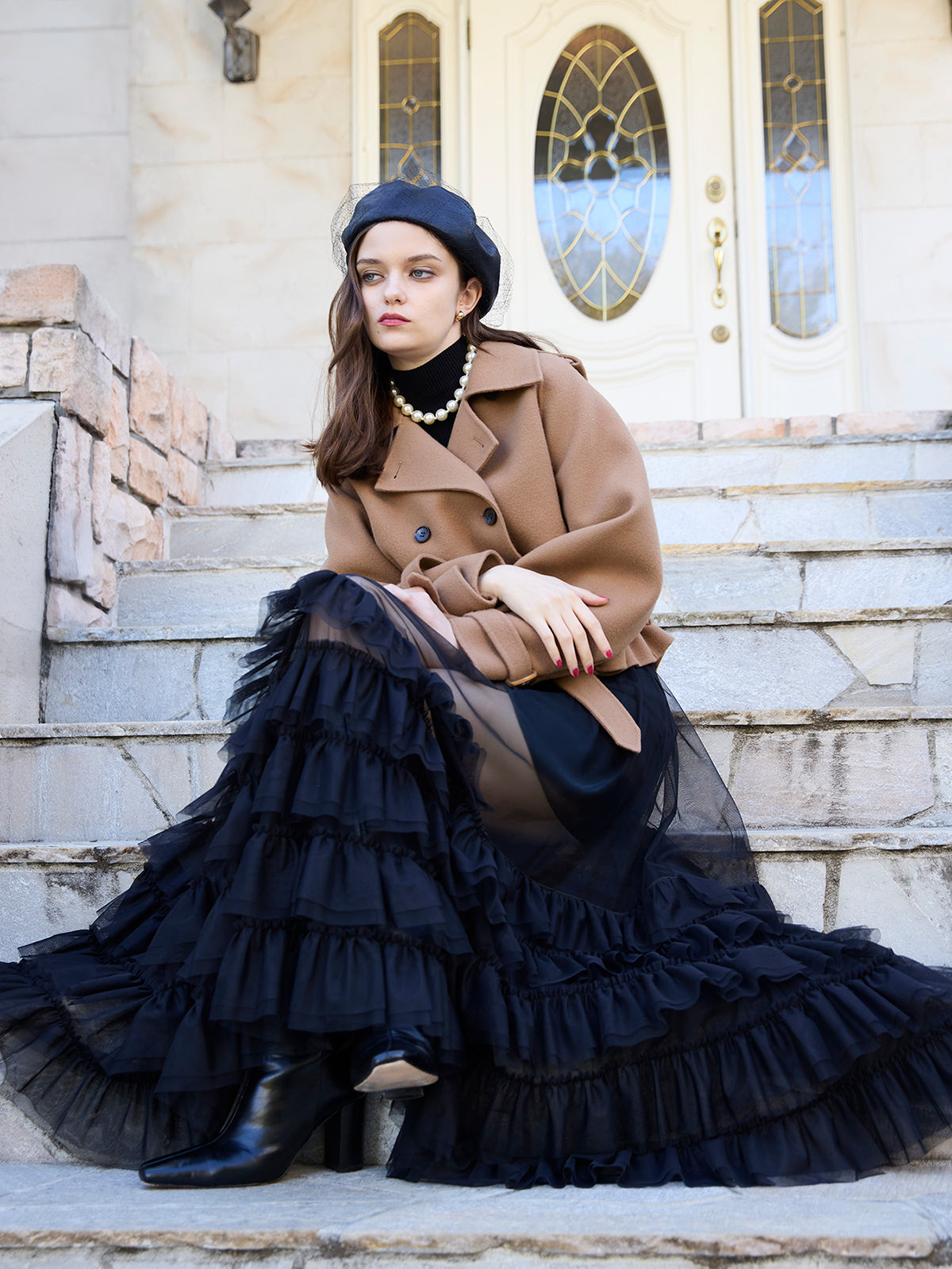 ウールショートトレンチコート